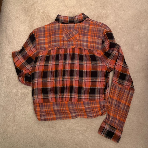 Free People Plaid Button Up Blouse NWT - Picture 7 of 7